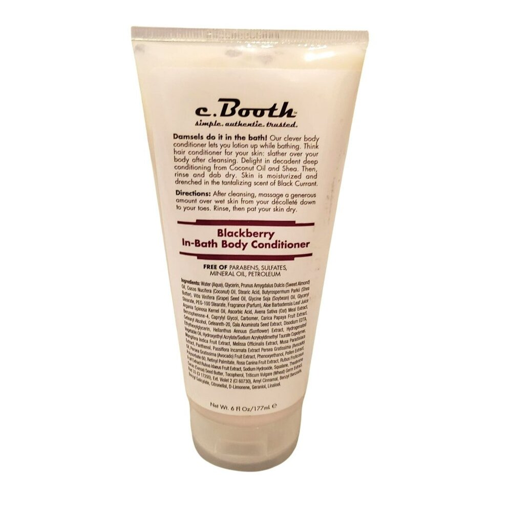C Booth Blackberry In-Bath Body Conditioner 6 fl oz Coconut Oil Shea
